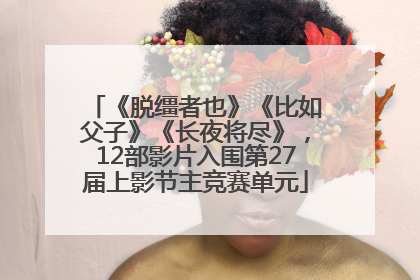 《脱缰者也》《比如父子》《长夜将尽》，12部影片入围第27届上影节主竞赛单元