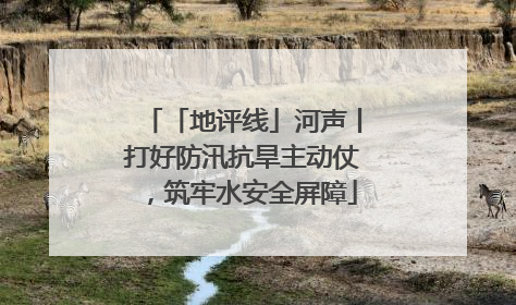 「地评线」河声丨打好防汛抗旱主动仗，筑牢水安全屏障