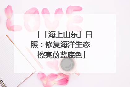 「海上山东」日照：修复海洋生态 擦亮蔚蓝底色