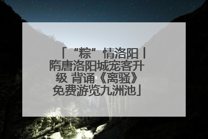 “粽”情洛阳丨隋唐洛阳城宠客升级 背诵《离骚》免费游览九洲池