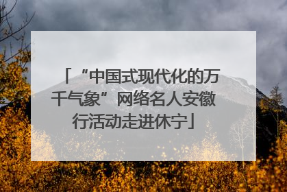 “中国式现代化的万千气象”网络名人安徽行活动走进休宁