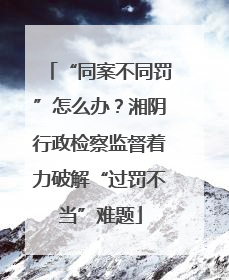 “同案不同罚”怎么办？湘阴行政检察监督着力破解“过罚不当”难题