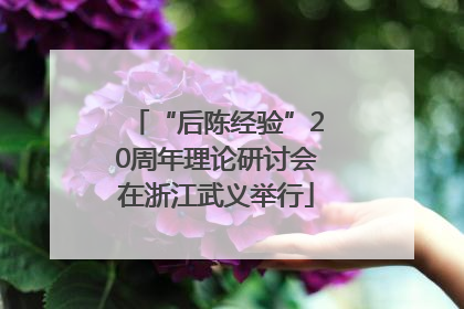 “后陈经验”20周年理论研讨会在浙江武义举行