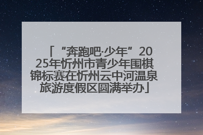 “奔跑吧·少年”2025年忻州市青少年围棋锦标赛在忻州云中河温泉旅游度假区圆满举办