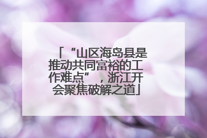 “山区海岛县是推动共同富裕的工作难点”，浙江开会聚焦破解之道