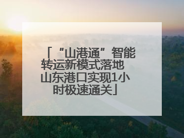 “山港通”智能转运新模式落地 山东港口实现1小时极速通关