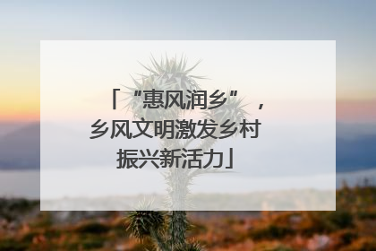 “惠风润乡”，乡风文明激发乡村振兴新活力