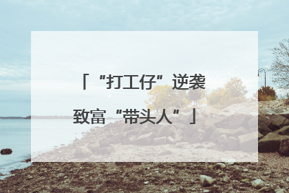 “打工仔”逆袭致富“带头人”