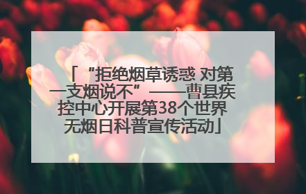 “拒绝烟草诱惑 对第一支烟说不”——曹县疾控中心开展第38个世界无烟日科普宣传活动