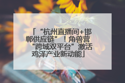 “杭州直播间+邯郸供应链”！角兽营“跨域双平台”激活鸡泽产业新动能