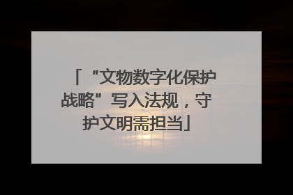 “文物数字化保护战略”写入法规，守护文明需担当