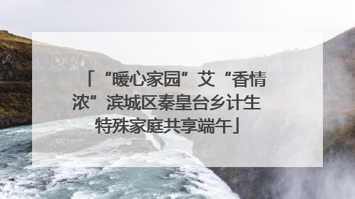 “暖心家园”艾“香情浓”滨城区秦皇台乡计生特殊家庭共享端午