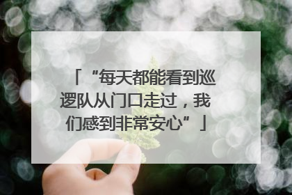 “每天都能看到巡逻队从门口走过，我们感到非常安心”