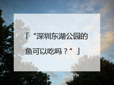 “深圳东湖公园的鱼可以吃吗？”