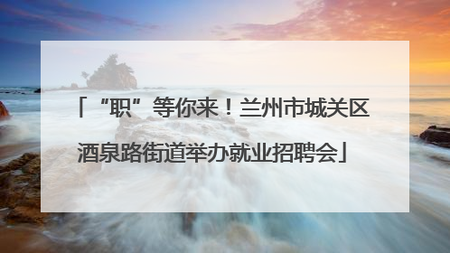 “职”等你来！兰州市城关区酒泉路街道举办就业招聘会