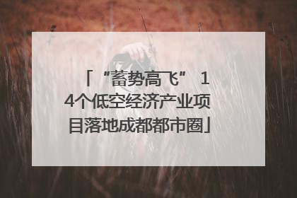 “蓄势高飞” 14个低空经济产业项目落地成都都市圈