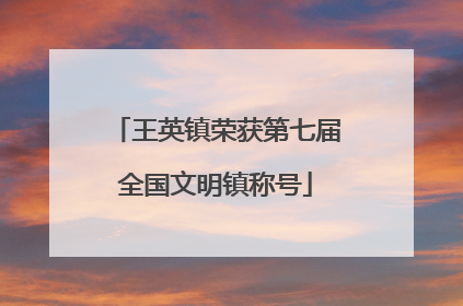 王英镇荣获第七届全国文明镇称号