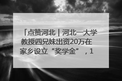 点赞河北｜河北一大学教授四兄妹出资20万在家乡设立“奖学金”，13年为320名农村学生种下“希望的种子”
