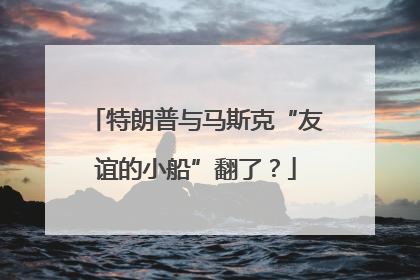 特朗普与马斯克“友谊的小船”翻了？