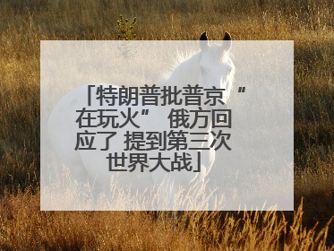 特朗普批普京“在玩火” 俄方回应了 提到第三次世界大战