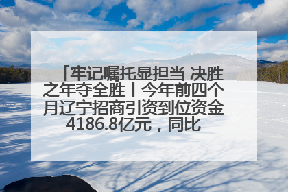 牢记嘱托显担当 决胜之年夺全胜丨今年前四个月辽宁招商引资到位资金4186.8亿元，同比增长17.4%