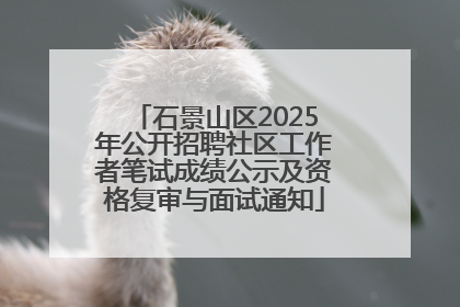 石景山区2025年公开招聘社区工作者笔试成绩公示及资格复审与面试通知