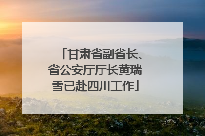 甘肃省副省长、省公安厅厅长黄瑞雪已赴四川工作