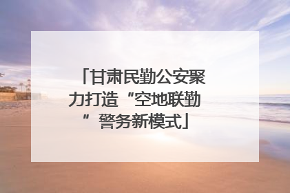甘肃民勤公安聚力打造“空地联勤”警务新模式
