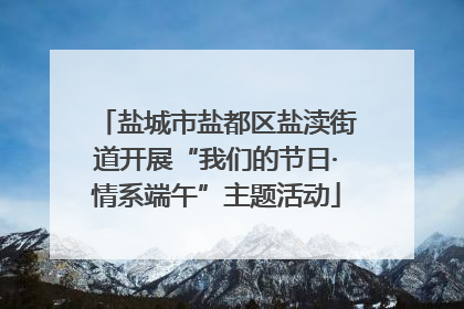 盐城市盐都区盐渎街道开展“我们的节日·情系端午”主题活动