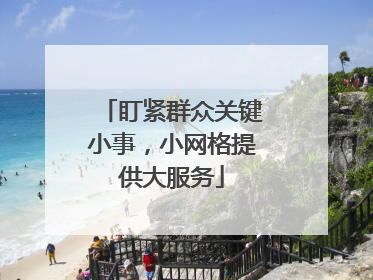 盯紧群众关键小事，小网格提供大服务
