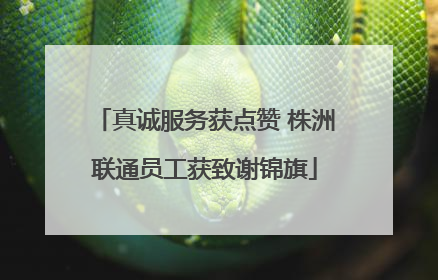 真诚服务获点赞 株洲联通员工获致谢锦旗