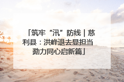 筑牢“汛”防线｜慈利县：洪峰退去显担当 勠力同心启新篇