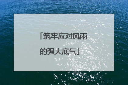 筑牢应对风雨的强大底气