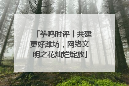 筝鸣时评丨共建更好潍坊，网络文明之花灿烂绽放