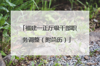 福建一正厅级干部职务调整（附简历）