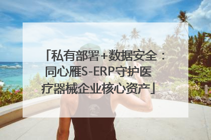 私有部署+数据安全：同心雁S-ERP守护医疗器械企业核心资产