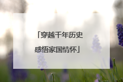穿越千年历史 感悟家国情怀