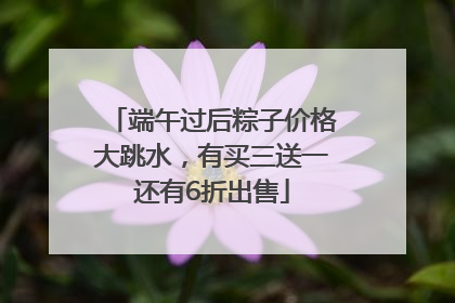 端午过后粽子价格大跳水，有买三送一还有6折出售