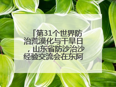 第31个世界防治荒漠化与干旱日，山东省防沙治沙经验交流会在东阿县举办