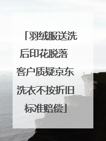 羽绒服送洗后印花脱落 客户质疑京东洗衣不按折旧标准赔偿