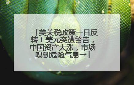 美关税政策一日反转！美元突遭警告，中国资产大涨，市场嗅到危险气息→