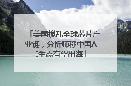 美国搅乱全球芯片产业链，分析师称中国AI生态有望出海