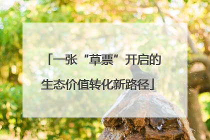 一张“草票”开启的生态价值转化新路径