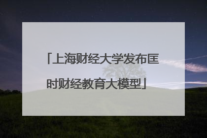 上海财经大学发布匡时财经教育大模型