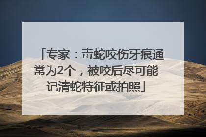 专家：毒蛇咬伤牙痕通常为2个，被咬后尽可能记清蛇特征或拍照