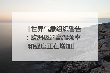 世界气象组织警告：欧洲极端高温频率和强度正在增加