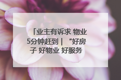 业主有诉求 物业5分钟赶到｜“好房子 好物业 好服务”系列报道④