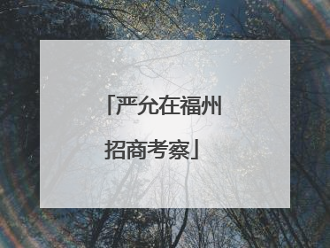 严允在福州招商考察