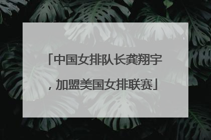 中国女排队长龚翔宇，加盟美国女排联赛