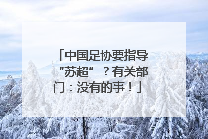 中国足协要指导“苏超”？有关部门：没有的事！